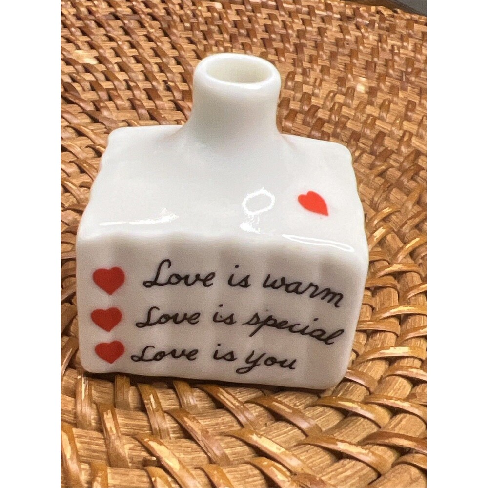 Vintage Enesco IMPORTS JAPAN single flower vase 1980 LOVE